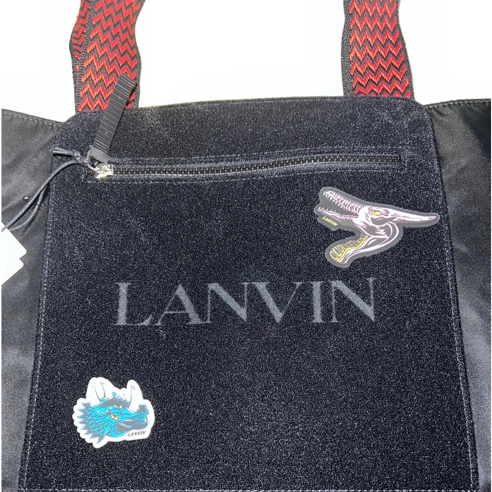 Brand New Authentic Lanvin Paris Black Nylon Tote org $995…XL..22” across 19”H.